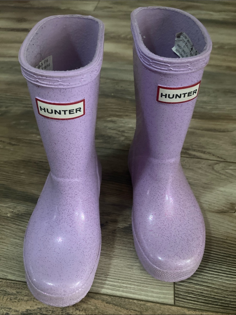Hunter Girls Purple Glitter Rain Boots Size 9/10C